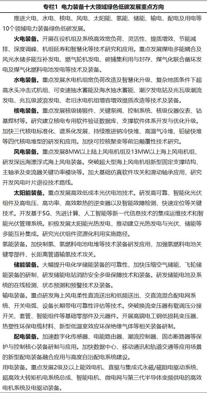 加快電力裝備綠色低碳創(chuàng)新發(fā)展行動計劃 加快電力裝備綠色低碳創(chuàng)新發(fā)展行動計劃